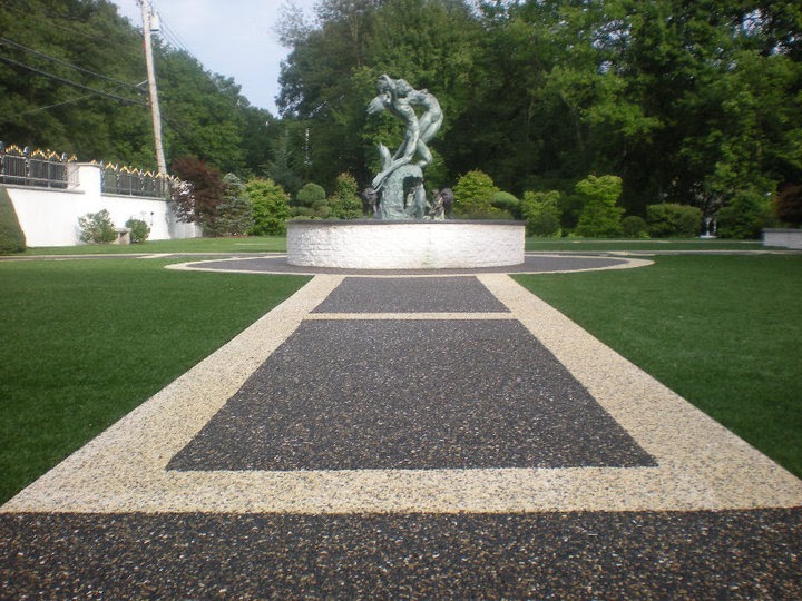 pebble stone concrete overlay